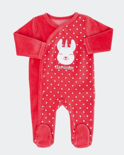 Llama Velour Sleepsuit (Newborn-12 months)